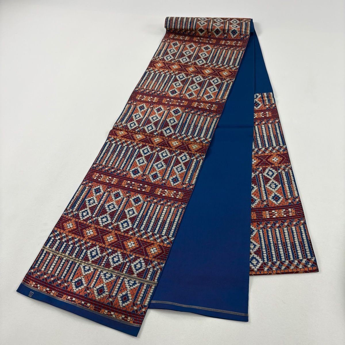 袋帯 秀品 幾何学模様 金糸 青 六通 正絹 【中古】 - メルカリ