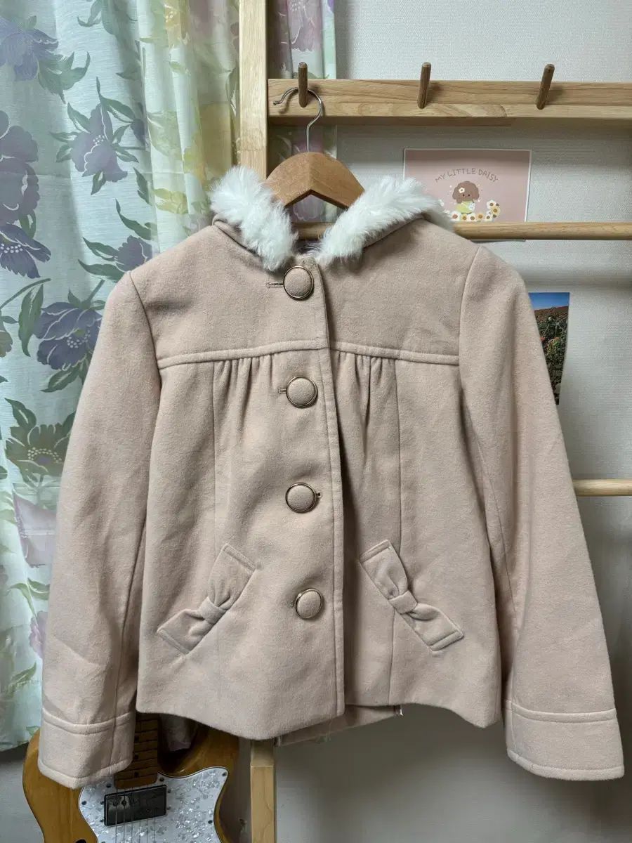 美品 リズリサ LIZLISA ショート Pコート 姫ギャル ピーコート リズリサ ファー ピンク コート ショートコート ハーフコート 姫ギャル