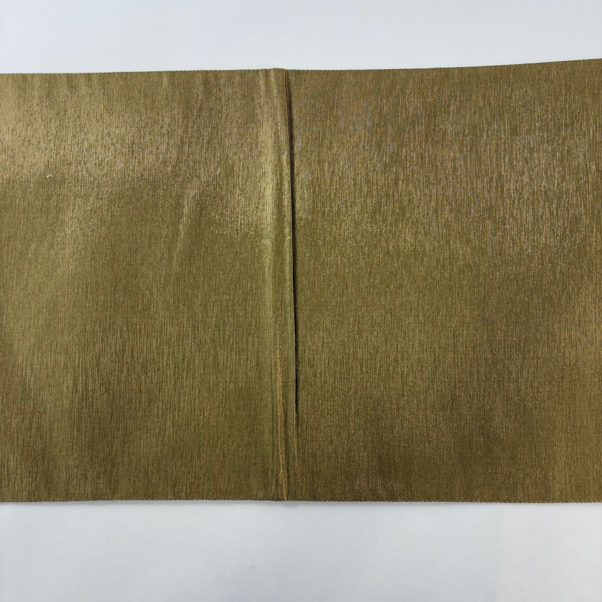 美品】 袋帯 名品 落款 辻が花 金通し 灰緑 お太鼓柄 正絹 【中古