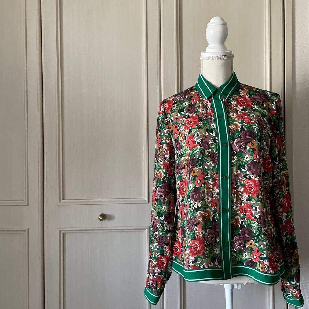 7 ブルックスブラザーズ BrooksBrothers 花柄 ブラウス シャツ Brooks 