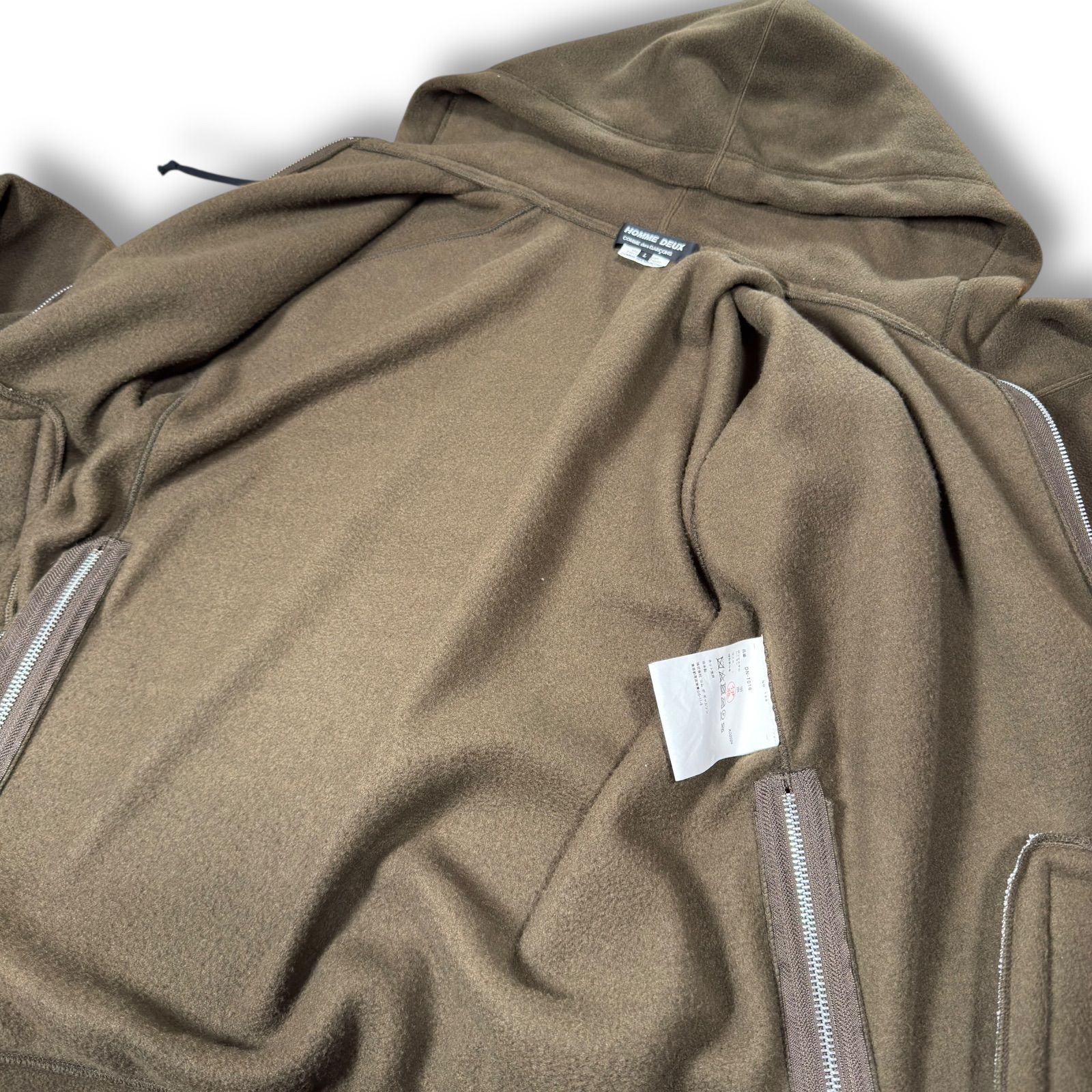 2024AW COMME des GARCONS HOMME DEUX ねじれ ジップアップ フリース