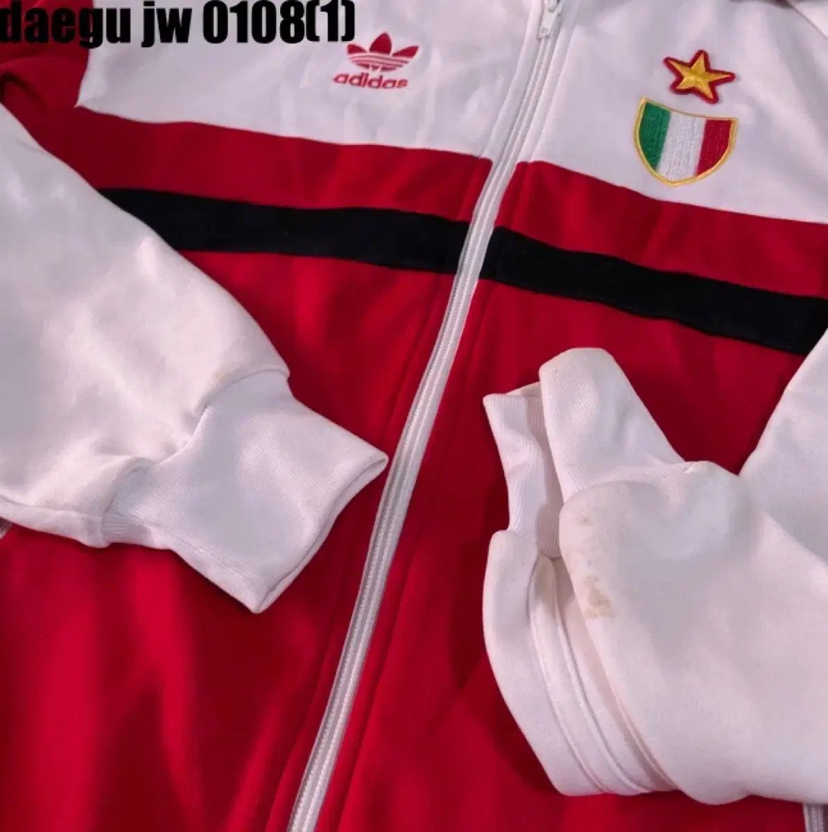 adidas ACミラン トラックジャージ ジャケット レッド 白 100 - メルカリ