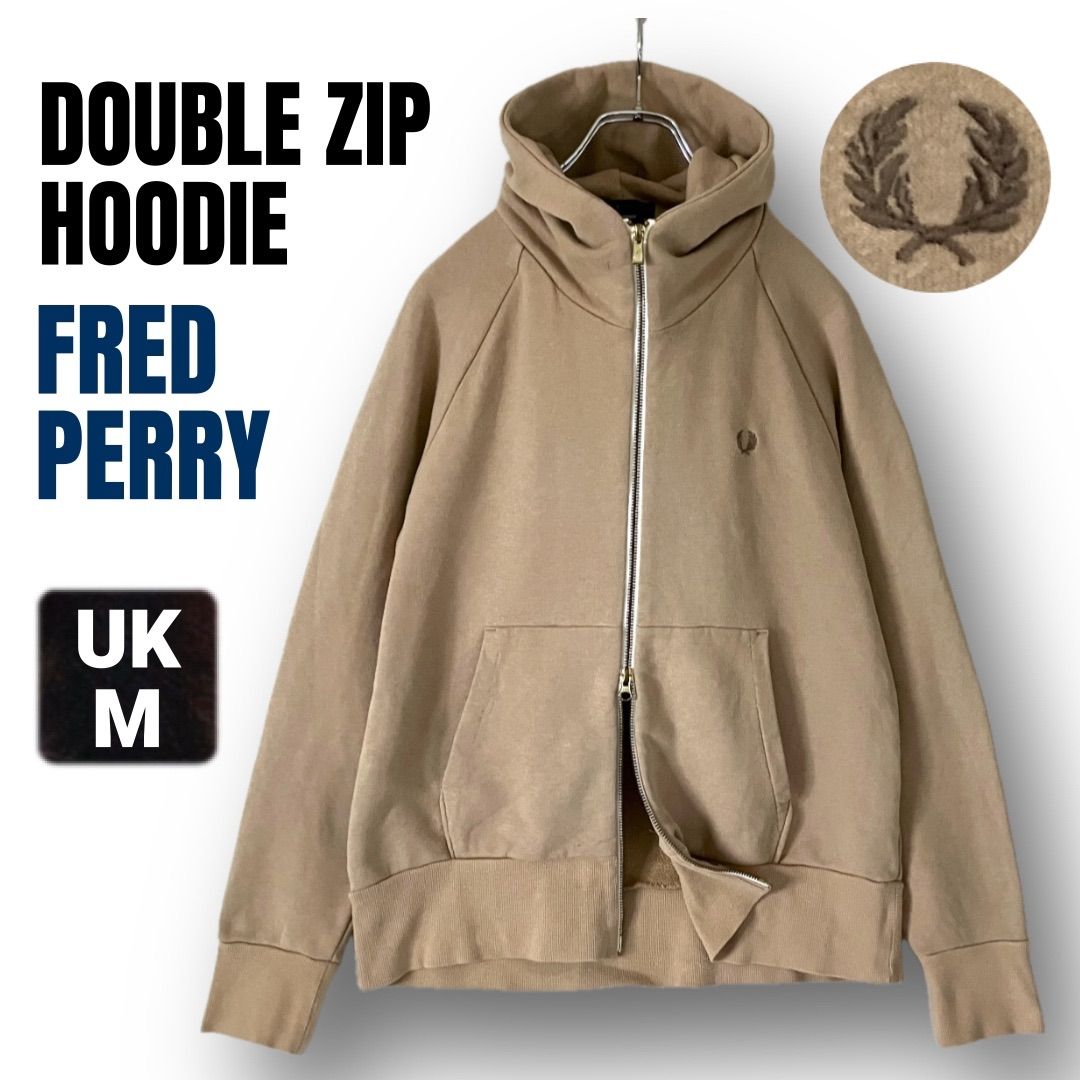 フレッドペリー/FRED PERRY☆ダブルジップスウェットパーカー☆モック