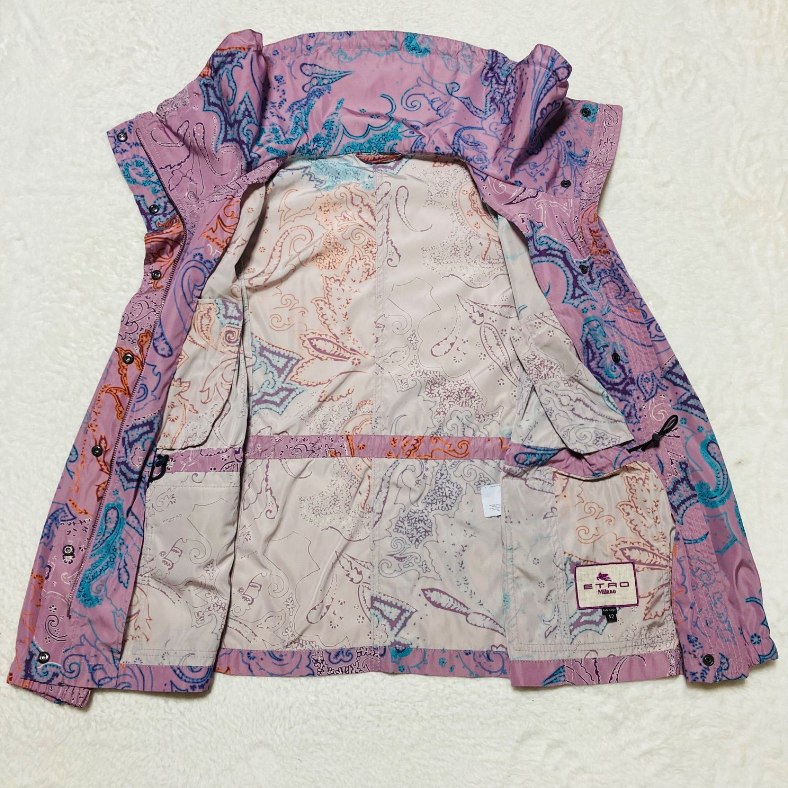 □極美品□ETRO エトロ ペイズリー総柄 ジップアップジャケット モッズ