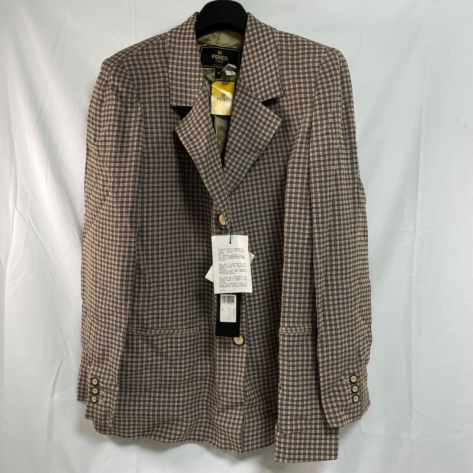 S0108-10-1 FENDI フェンディ チェック柄ジャケット ジャケット メンズ