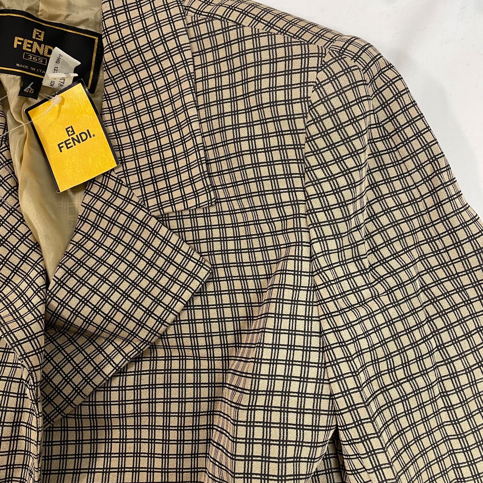 S0108-10-1 FENDI フェンディ チェック柄ジャケット ジャケット メンズ