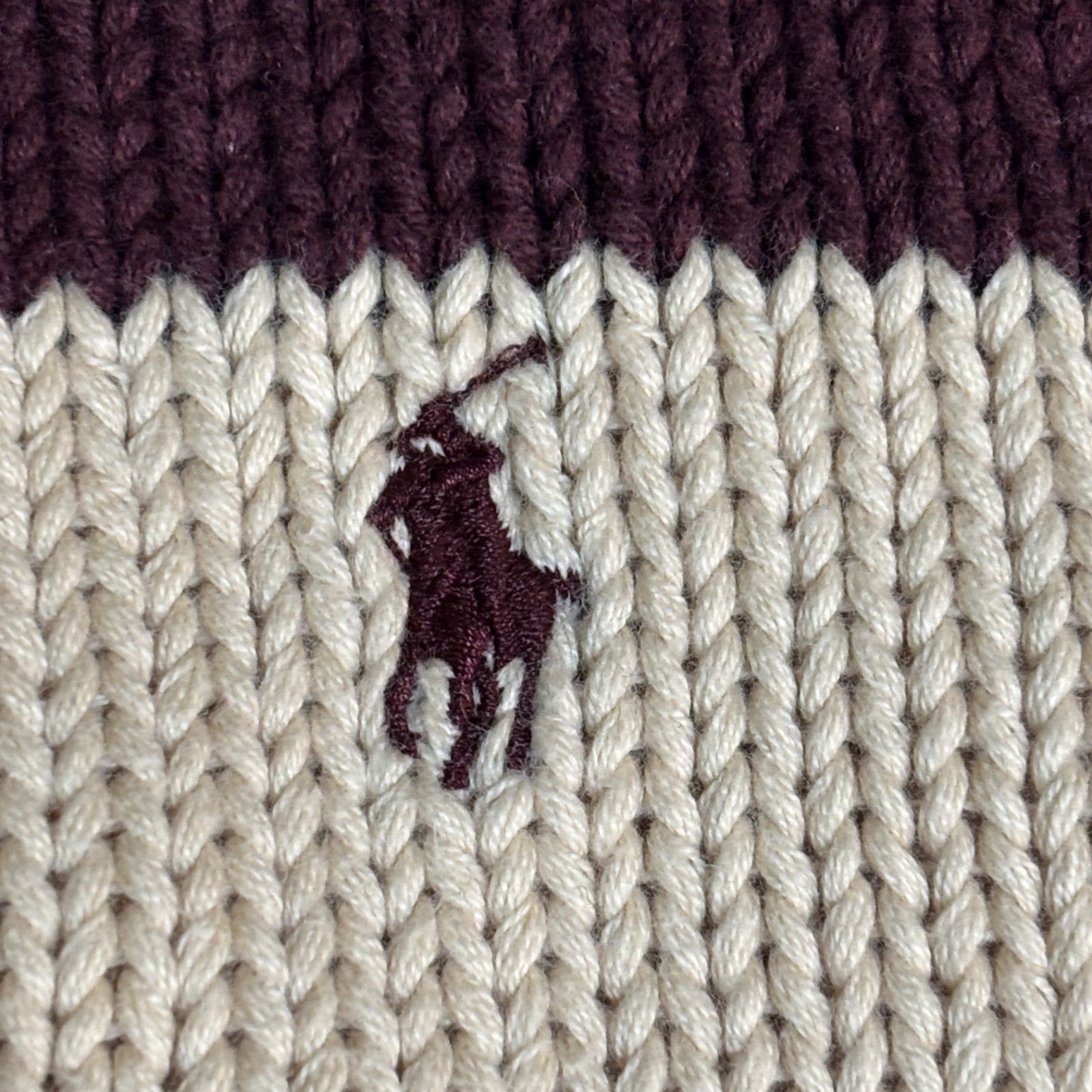 90s Polo by Ralph Lauren Border Cotton Knit L ラルフローレン