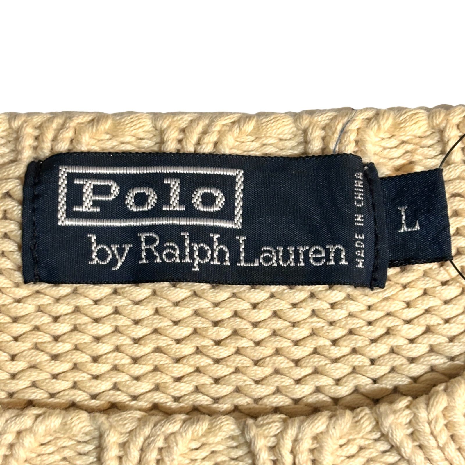 90s Polo by Ralph Lauren Border Cotton Knit L ラルフローレン