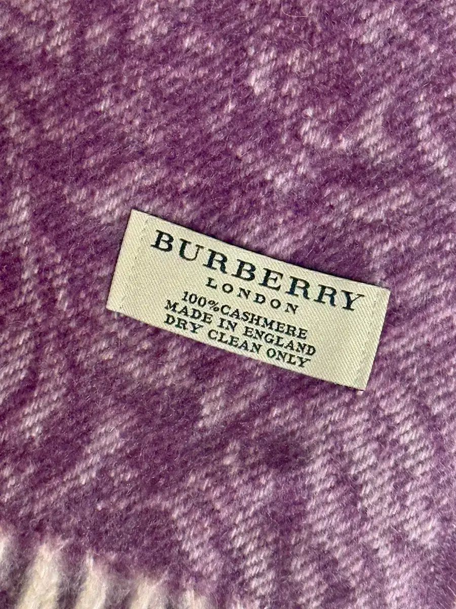 ほぼ バーバリー カシミア マフラー＆ショール 兼用 パープル