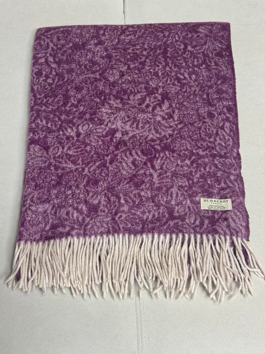 ほぼ バーバリー カシミア マフラー＆ショール 兼用 パープル