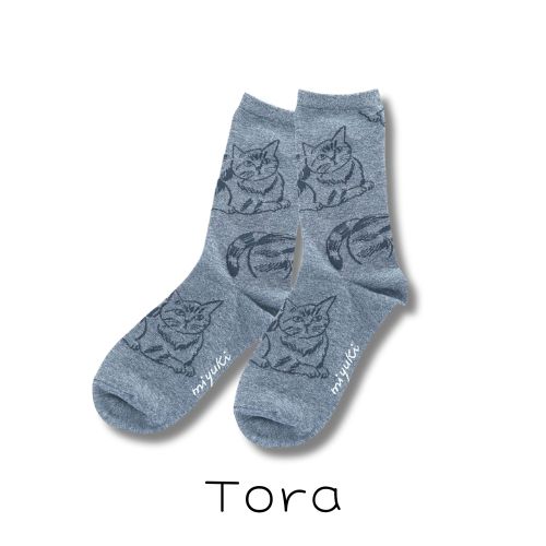 松尾ミユキ / Matsuo Miyuki】Cat socks Tora｜ねこくつ下 Tora｜靴下