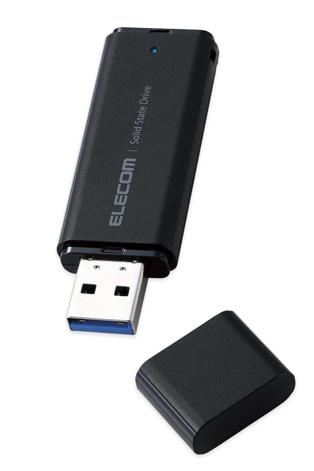 エレコム 外付けSSD 500 GB ポータブル USB 5 Gbps | 3.2 Gen 2 対応 小型 キャップ式 ブラック ESD-