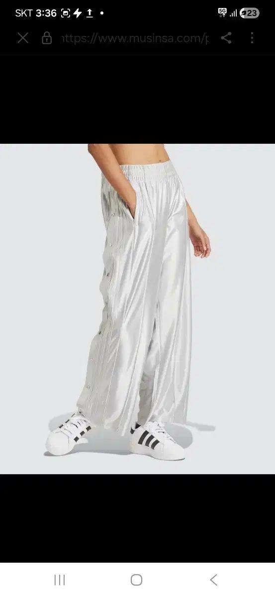アディダス シルバー トラック パンツ 27 30
