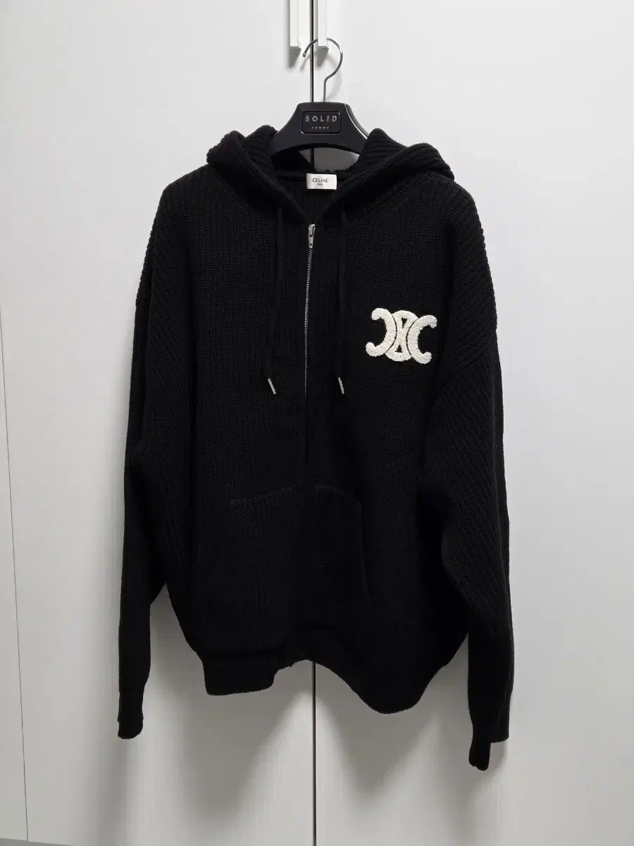 Celine セリーヌ トリオンフ シアリング ロゴ ジップアップ フーディ カーディガン