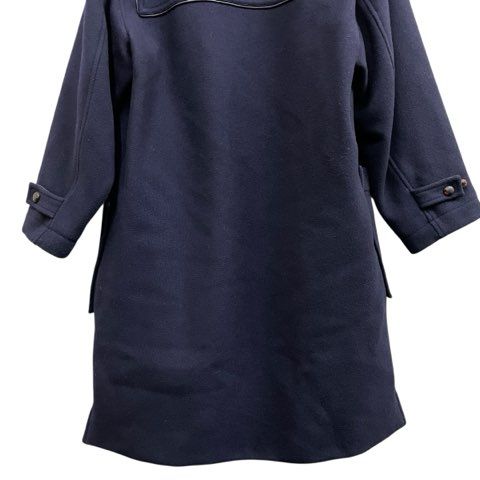 【美品】PaPas パパス ダッフルコート チェック　木製トグル　ダークネイビー 美品】PaPas パパス ダッフルコート チェック 木製トグル ダーク