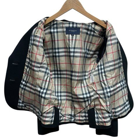 極美品 アンゴラ混 バーバリーロンドン テーラードジャケット 黒 B1232 バーバリー ロンドン BURBERRY LONDON アンゴラ混 ウールテーラード