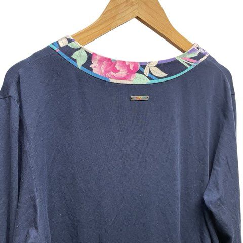 レオナールスポーツ LEONARD SPORT 花柄パイピング カーディガン