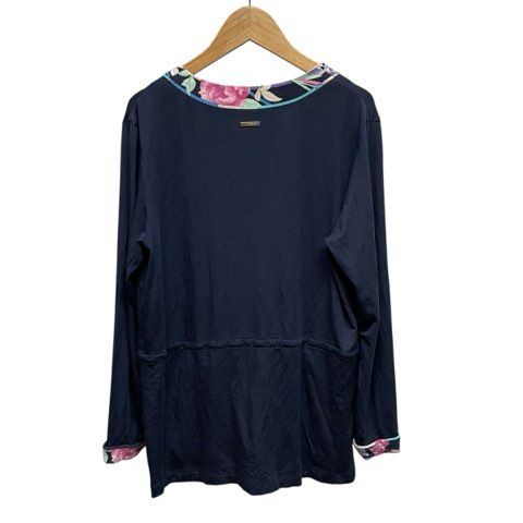 レオナールスポーツ LEONARD SPORT 花柄パイピング カーディガン