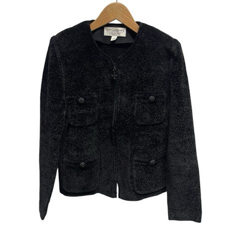 セントジョン ST.JOHN ジップアップブルゾン ジャケット 4ポケット 4 Lサイズ相当 アメリカ製 ブラック