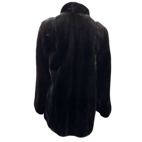 ミンク MINK 毛皮 ロングコート リアルファー ブラック 9号 Mサイズ
