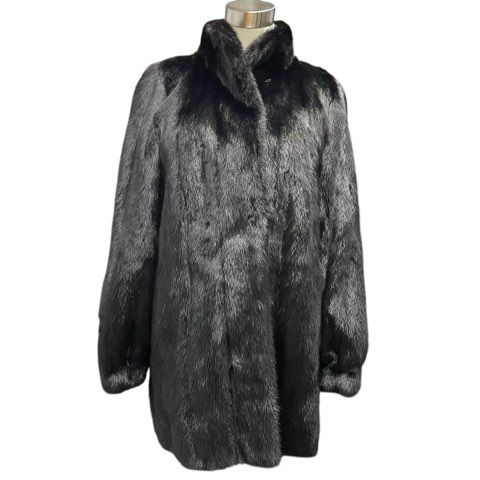 美品　Rambulton　ミンクコート　デザイン　高級毛皮　柔らか　リアルファー rambulton ミンク MINK 毛皮 ロングコート リアルファー ブラック M