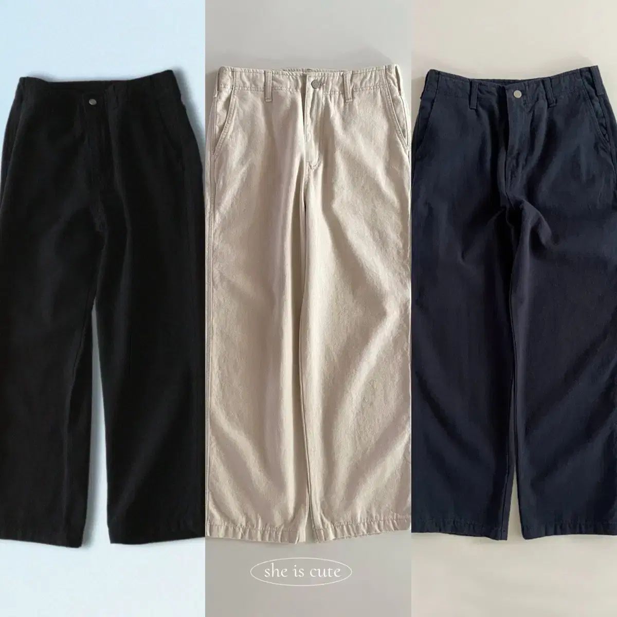 まとめ売り Sheiscute ワークパンツ ブラック アイボリー ネイビー