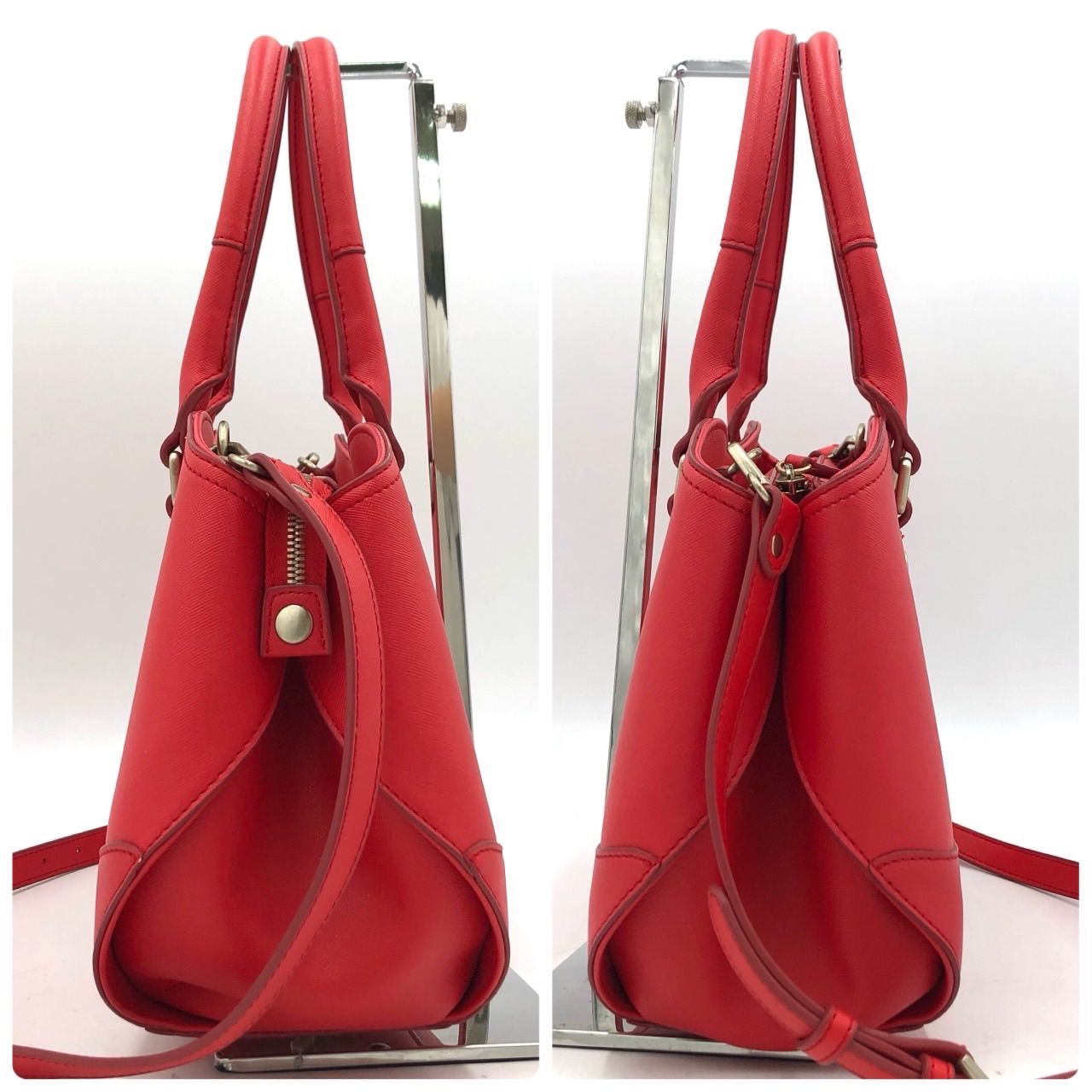 美品】フォリフォリ Folli Follie ショルダーバック ハンドバッグ 赤 