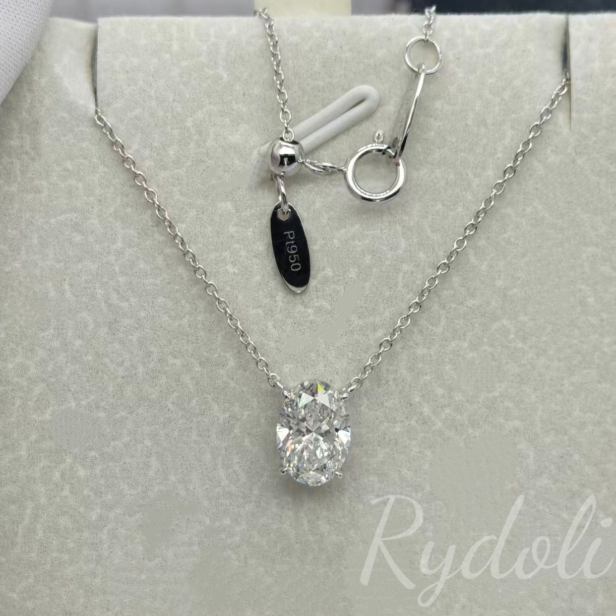 即納発送 PT950 1.09ct オーバルカット ダイヤネックレス ラボグロウン 