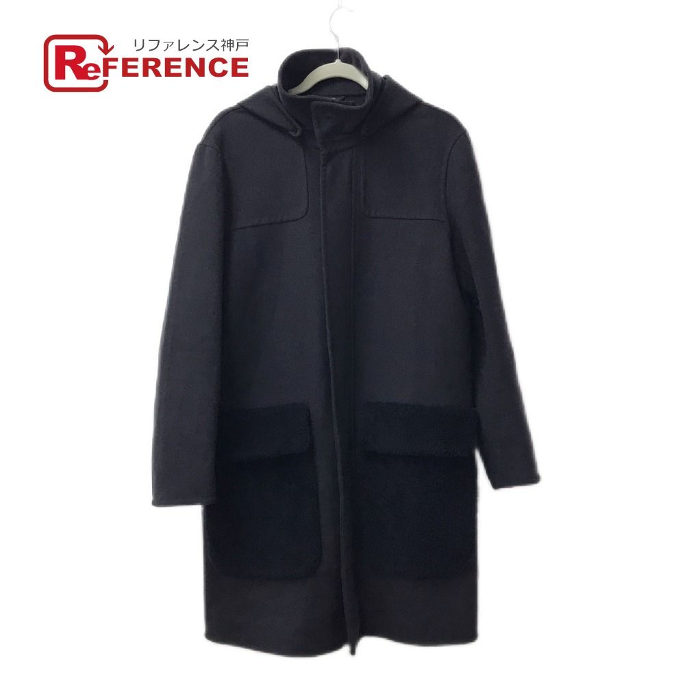 FENDI フェンディ ロングコート ムートン ファー付き ポケット コート