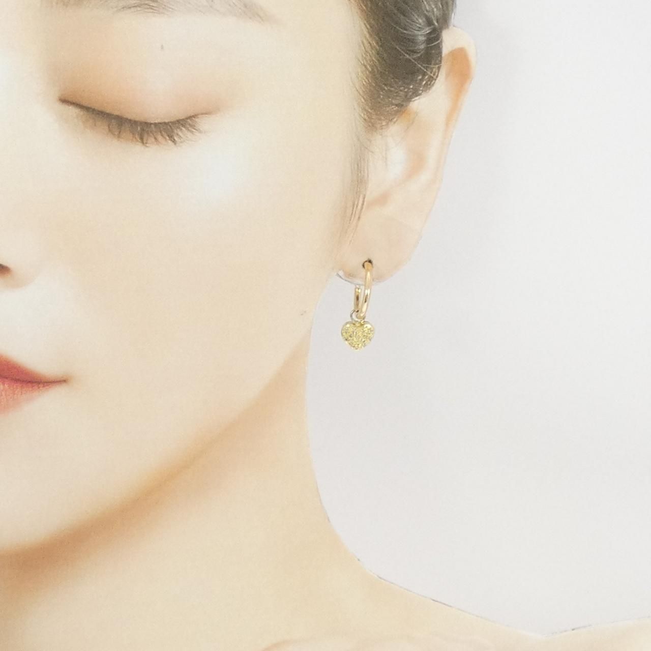 K18YG 2WAY ハート ダイヤモンド ピアス 0.20CT - メルカリ