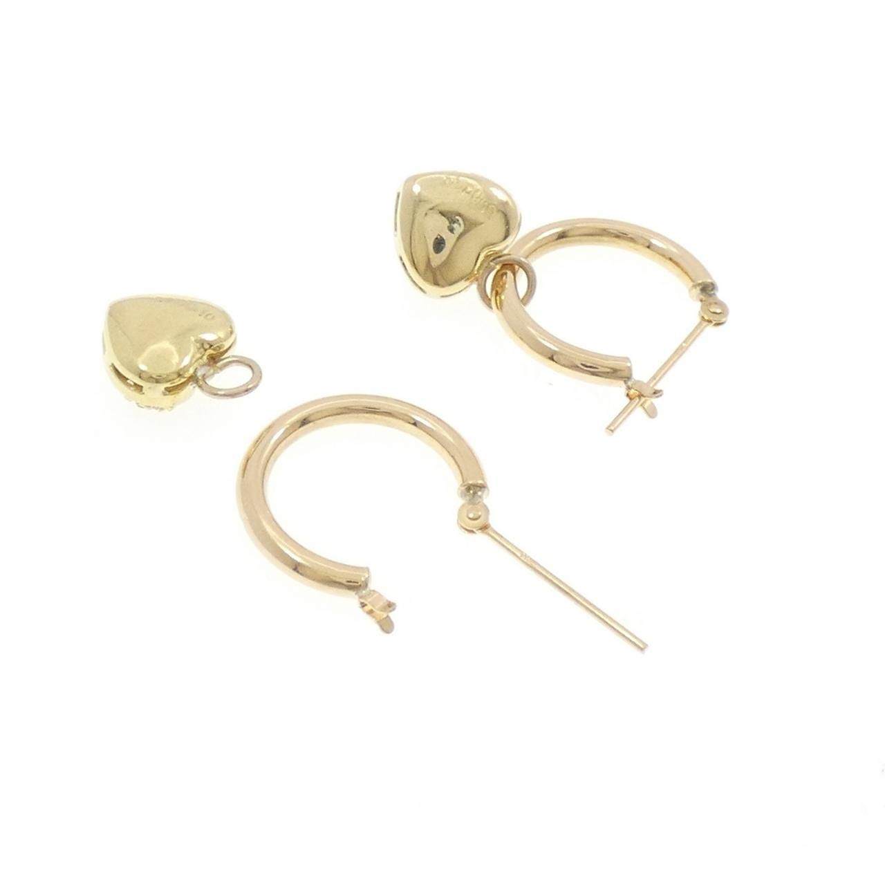 K18YG 2WAY ハート ダイヤモンド ピアス 0.20CT - メルカリ