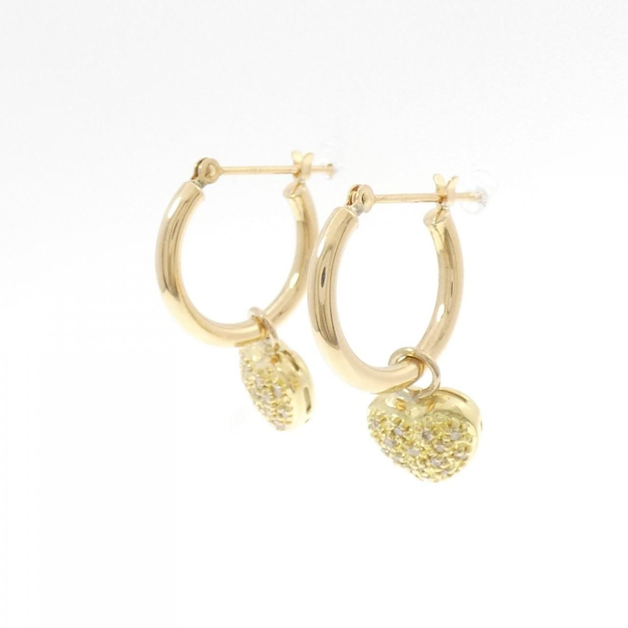 K18YG 2WAY ハート ダイヤモンド ピアス 0.20CT - メルカリ