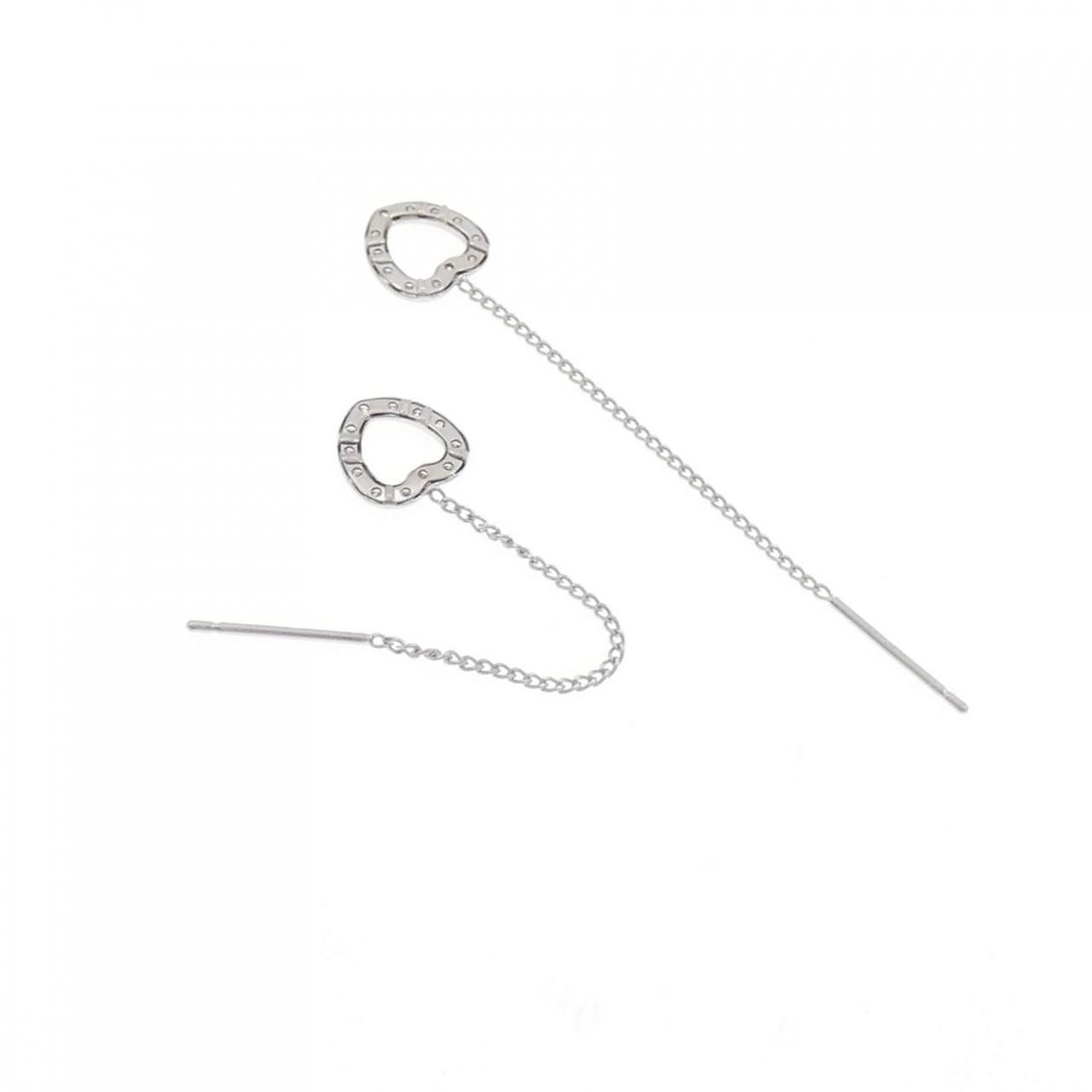 K14WG ハート ダイヤモンド ピアス - メルカリ