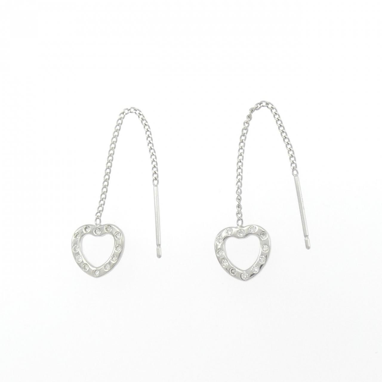 K14WG ハート ダイヤモンド ピアス - メルカリ