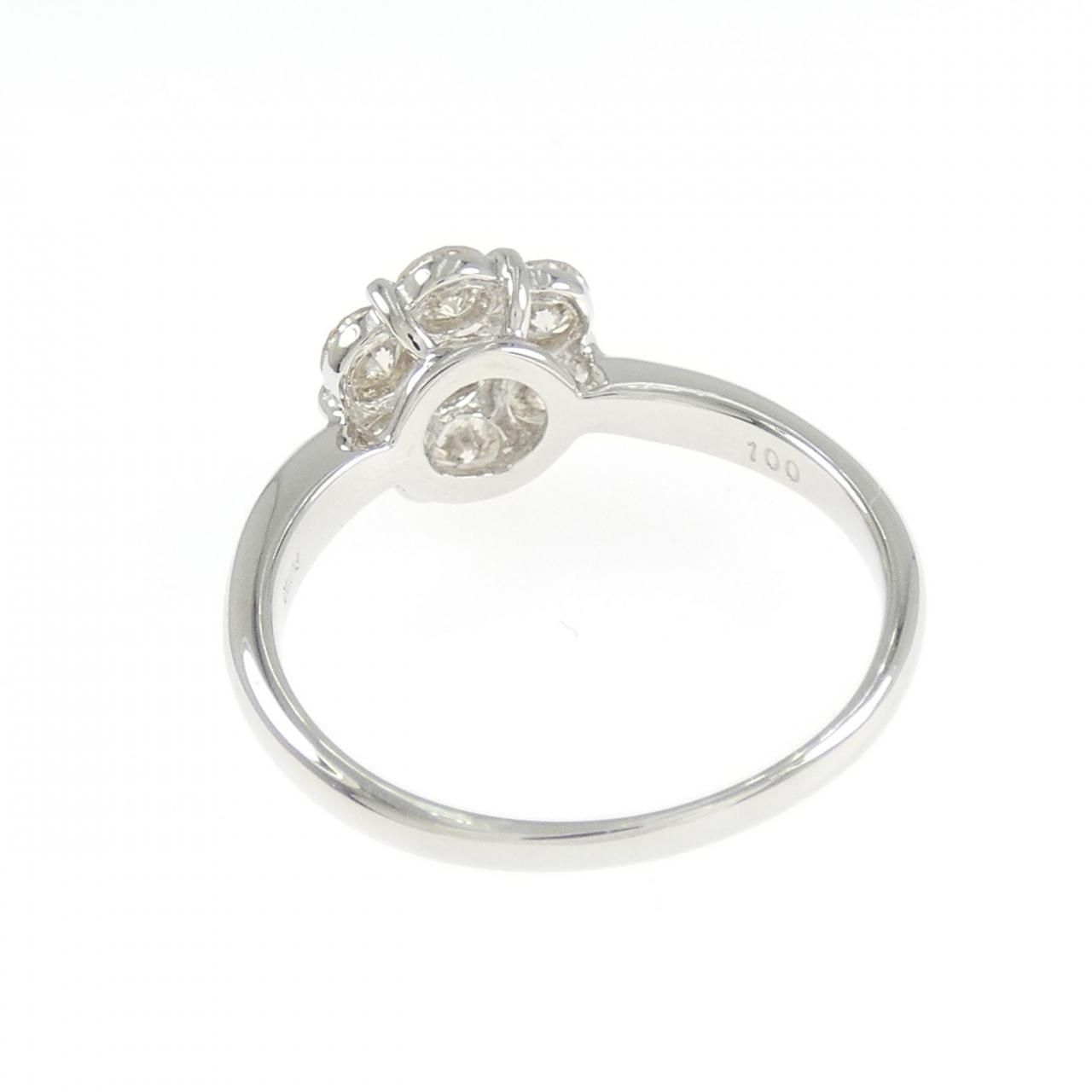 最終値下げ Pt900 ダイヤモンド フラワーモチーフ 12.5号 リング 指輪 pt900 ダイヤモンド フラワーリング プラチナ900 0.21ct 花