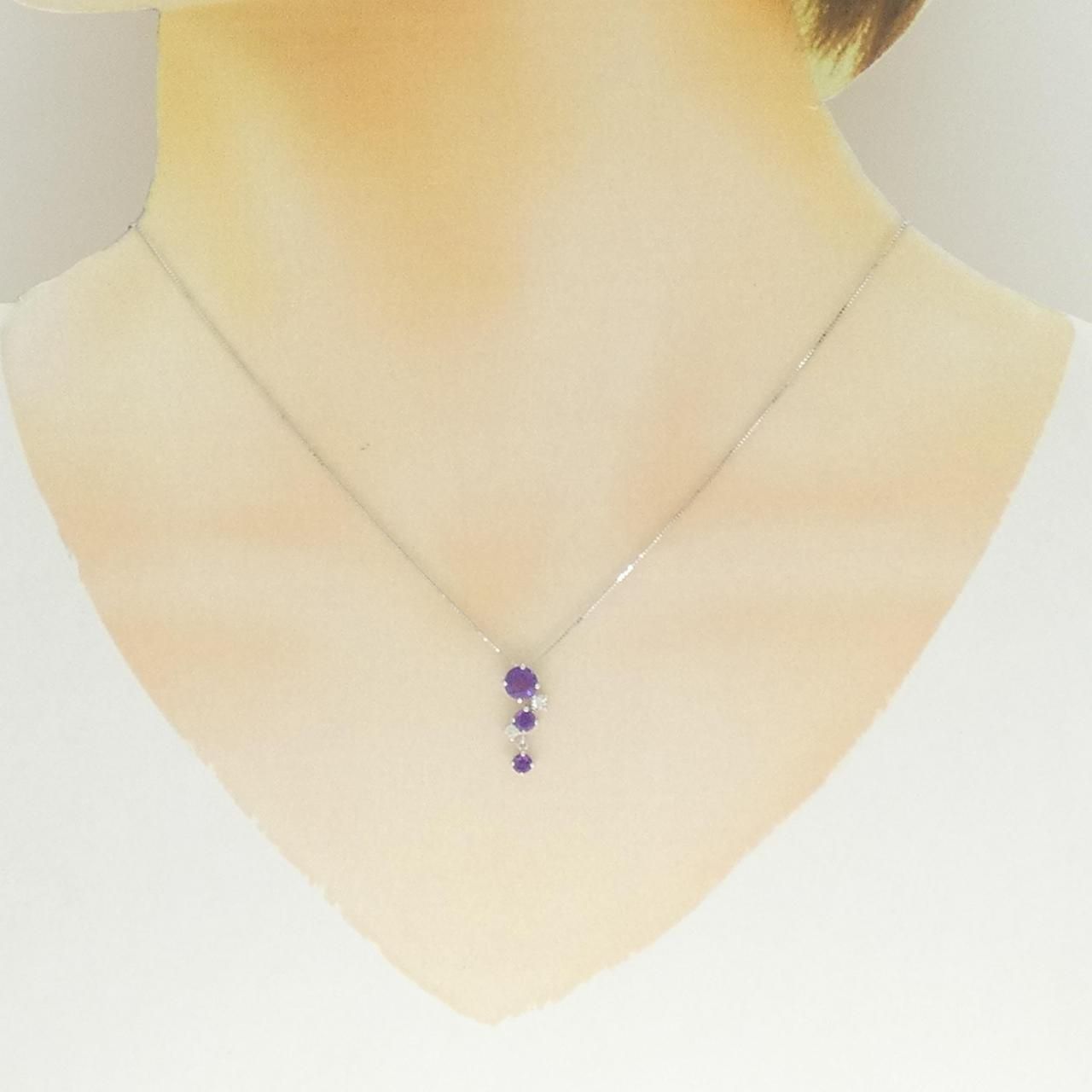 アメジストネックレス　K14WG K14WG アメジスト ネックレス - メルカリ