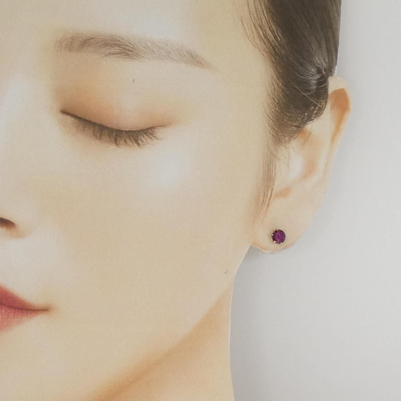 K18PG ガーネット ピアス - メルカリ