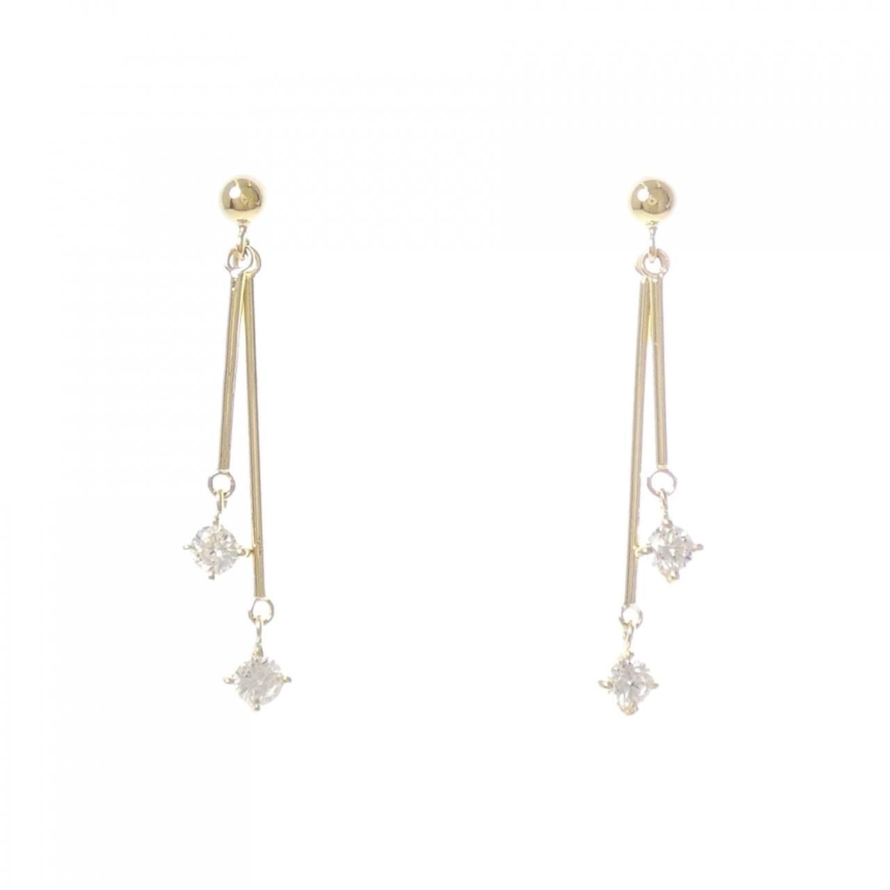 k18 ダイヤモンド　ピアス　計0.38ct K18YG ダイヤモンド ピアス 0.38CT - メルカリ