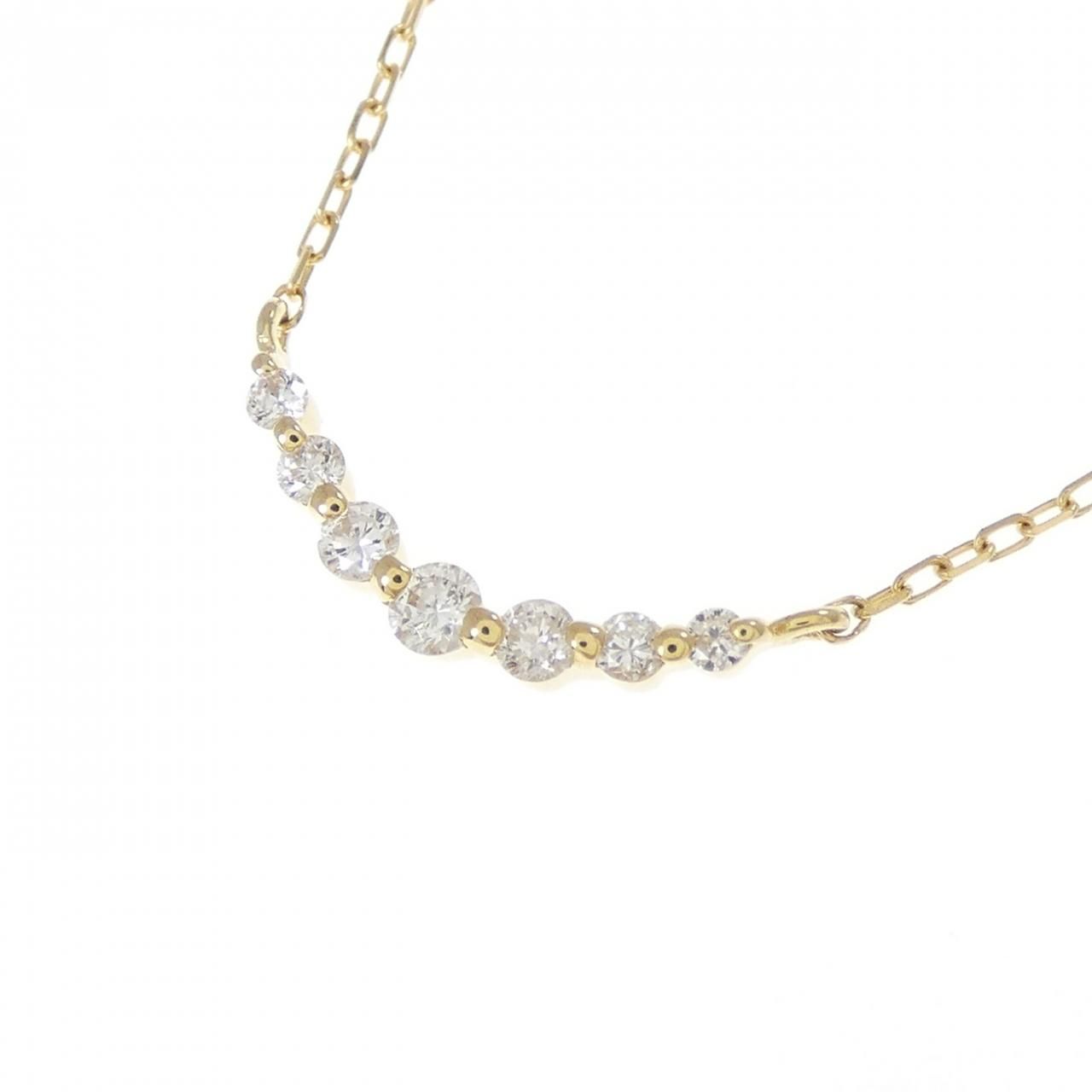K18YG ダイヤモンド ネックレス 0.12CT - メルカリ