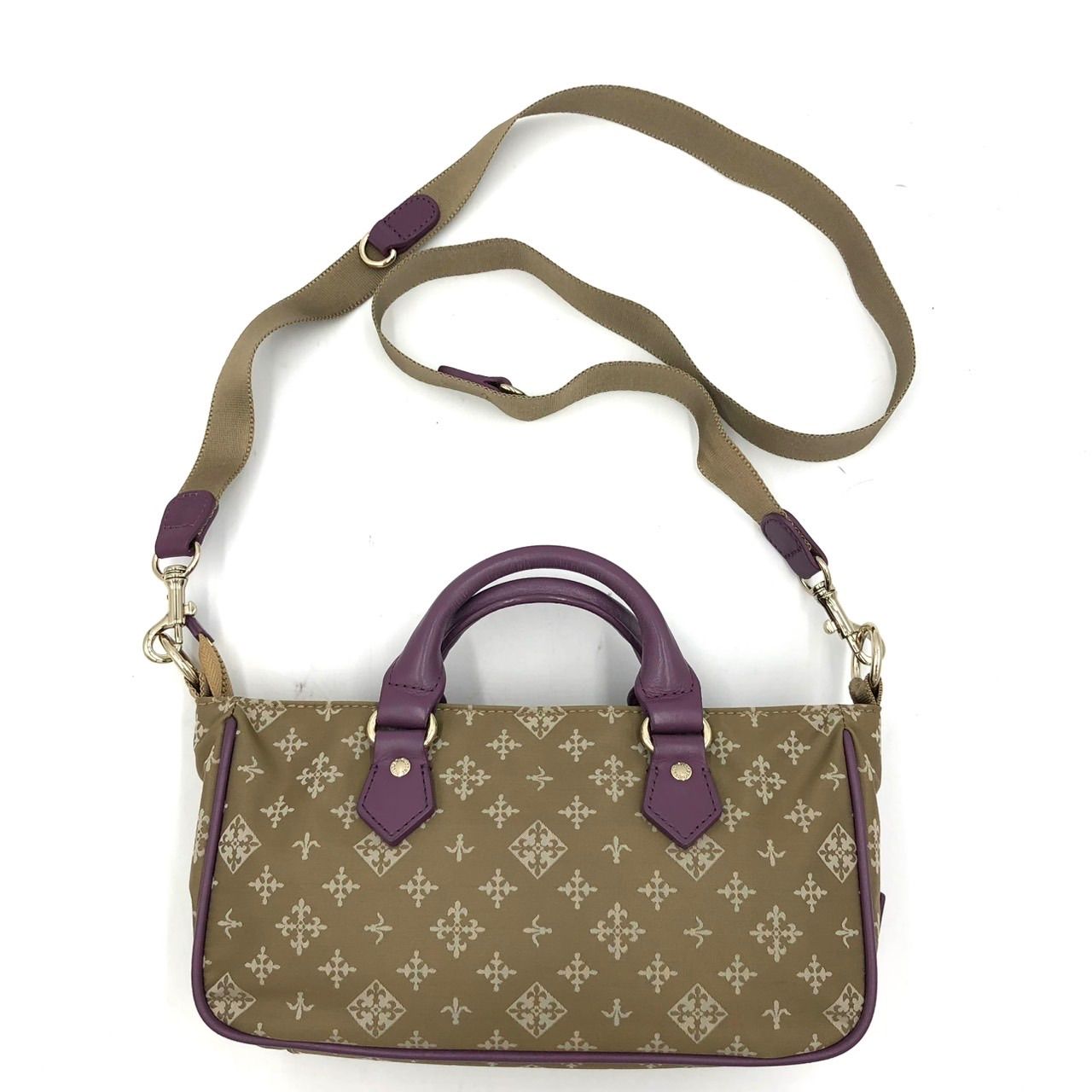 新品未使用 ラシット 2way ショルダーバッグ russet バック 紫茶色 ラシット russet 2way ミニボストンバッグ ナイロン パープル 紫