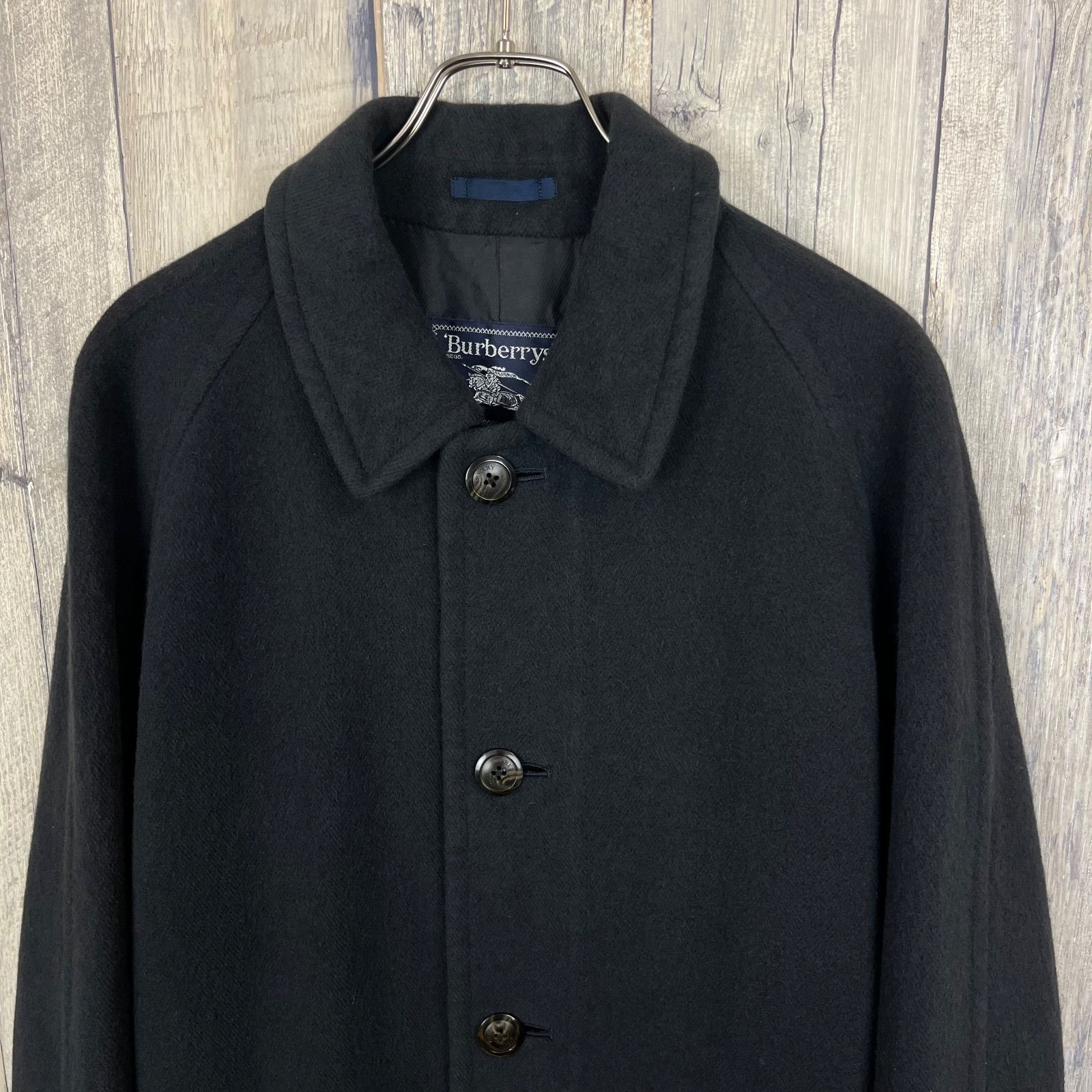 BURBERRY バーバリー ピーコート　ウール　中綿入り　M 三陽商会　黒 BURBERRY BLACK LABEL（バーバリーブラックレーベル） 裏地チェック柄