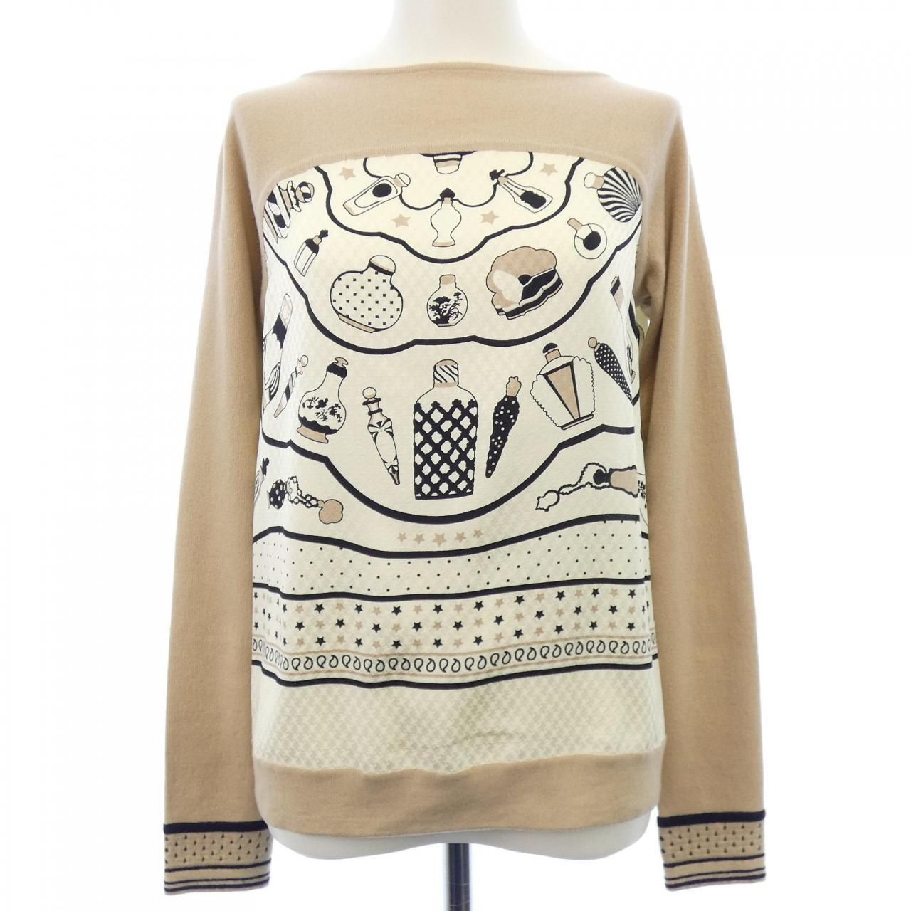 極美品★HERMES★ツイルレーヌ★シルク★ニット★トップス エルメス HERMES QU IMPORTE LE FLACON *77-7768 ツイルレーヌ ニット