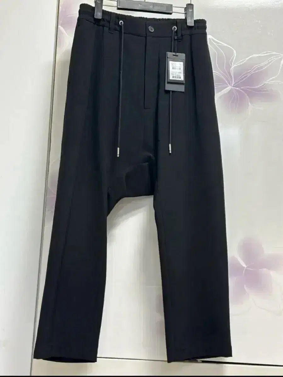 SONGZIO オム ブラック ドローストリング バギー パンツ76