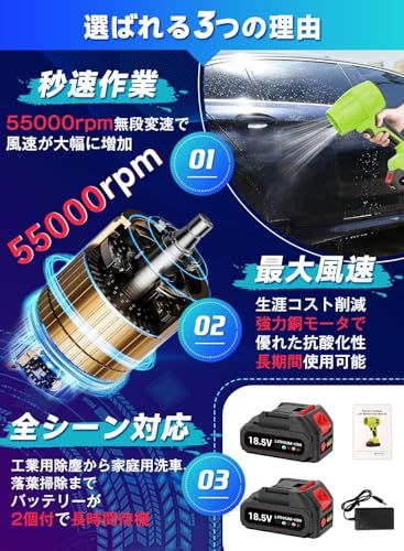  ブロワー 強力 洗車 新昇級版モデル PSE認定 残量表示 バッテリー 搭載 マキタ電池互換 高速回転 無段階変速 軽量 コードレス 80 m|s大風速 最強 耐久性 大ファンブレードターボ bf 663 dbf その他 キッチン 食器