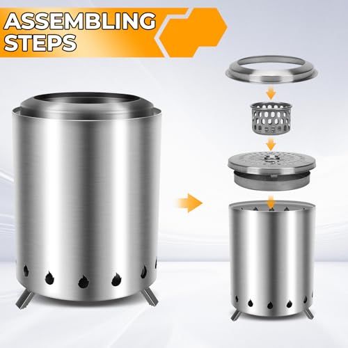 キャンプストーブ ペレットストーブ キャンプファイヤー ストーブ鍋 二次燃焼 焚き火台 卓上薪ストーブ 卓上 煙が少ない ペレット 枯れ木|落ち葉|薪の自然燃料対応 アウトドア用 軽量化 304ステンレス鋼 組立不要 すべて 10215 ffe