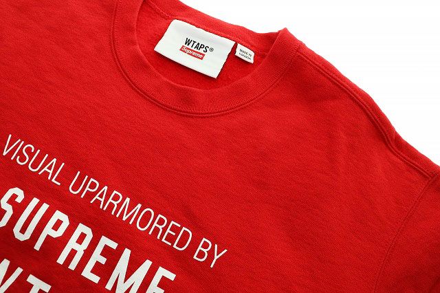 シュプリーム SUPREME × WTAPS 21AW CREWNECK RED M ダブルタップス