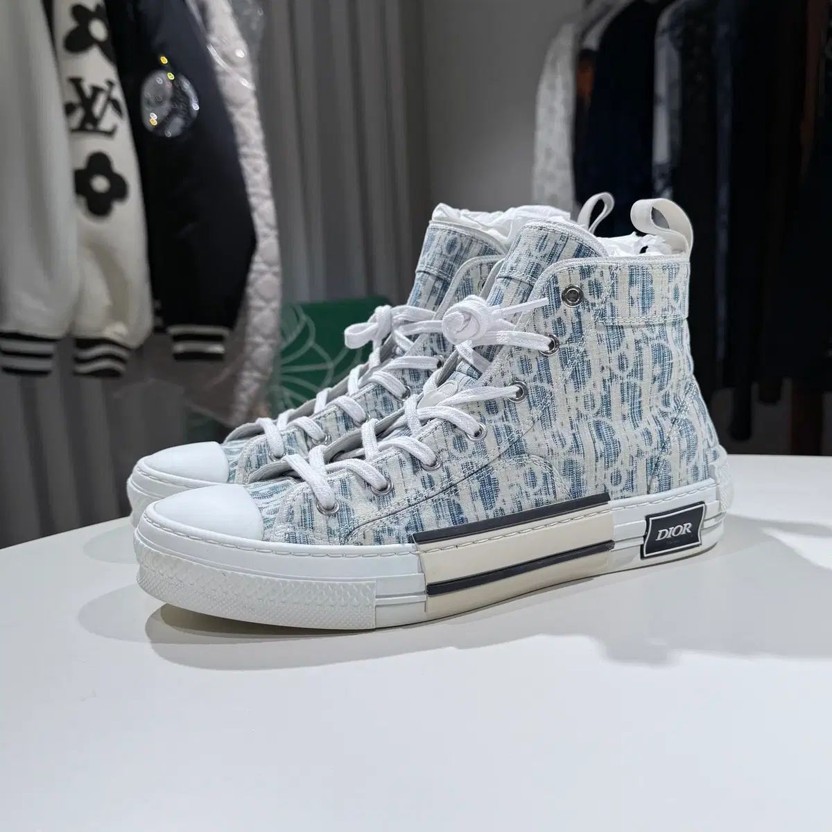42 | ディオール B 23 オブリーク ハイトップ デニム スニーカー 多色展開 スタイルアップ