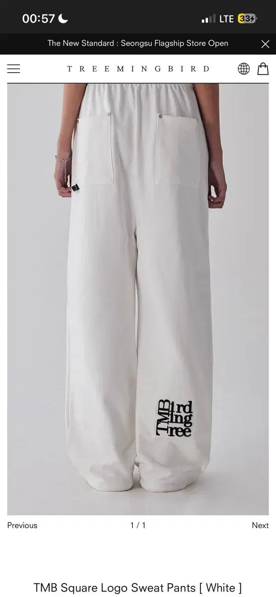 TREEMINGBIRD スタシ ロゴ 白 トレーナー ズボン
