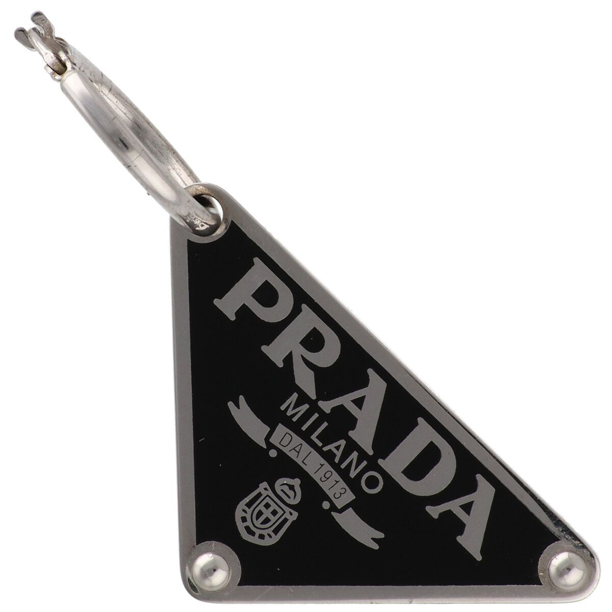 PRADA プラダ トライアングルロゴ シングル ピアス イヤリング SV 925 片耳 右耳用 メンズ レディース AO