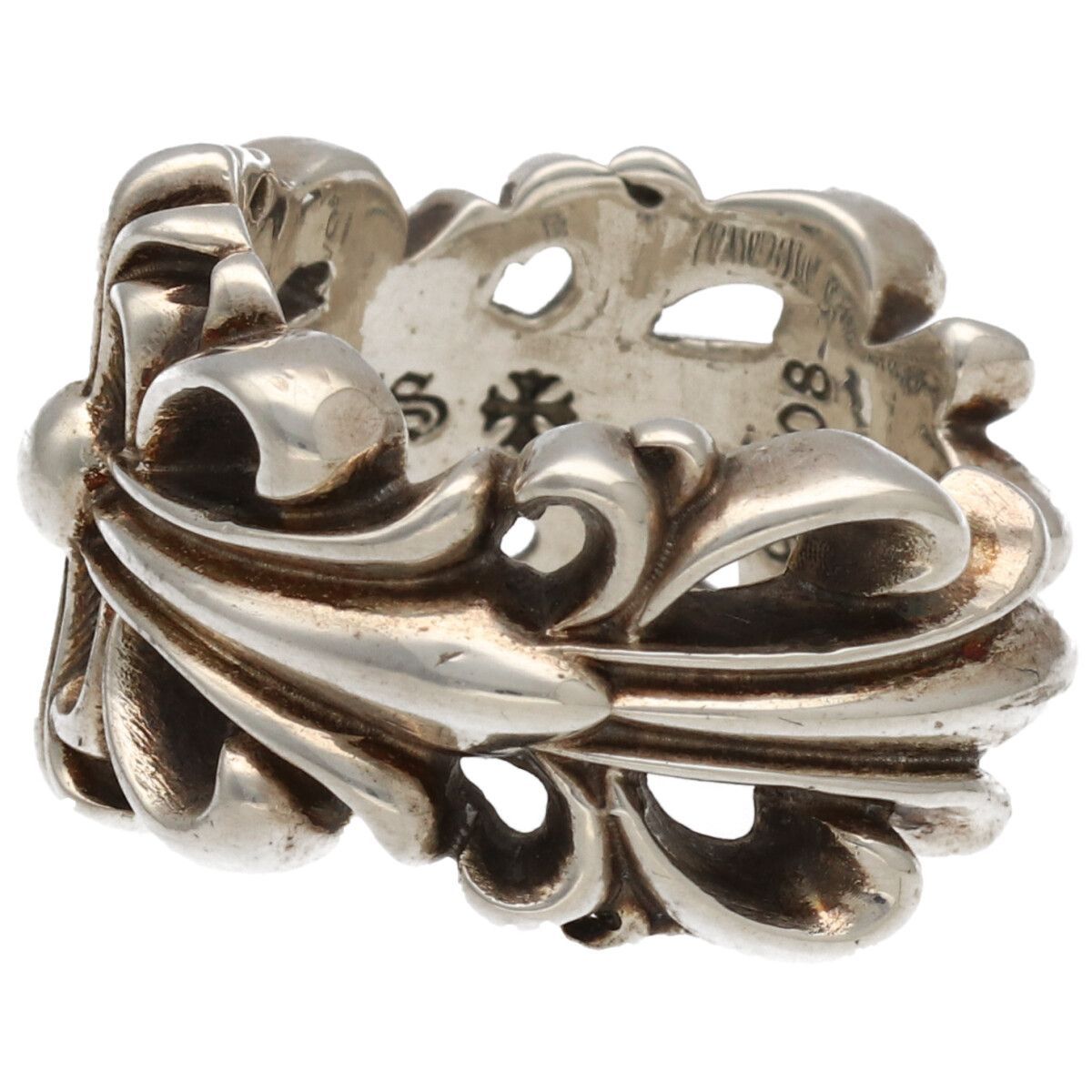  CHROME HEARTS クロムハーツ ダブルフローラルクロスリング 15.5号 SV 925 シルバー 指輪 アクセサリー RS リング 指輪 アクセサリー